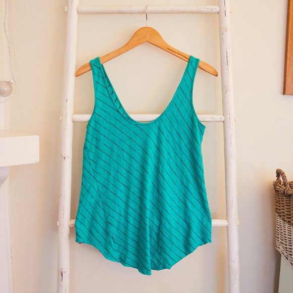 Roxy Teal Striped Tank - Picture 2 of 2